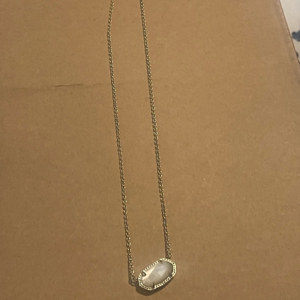 Kendra Scott Gold Necklace with White Stone